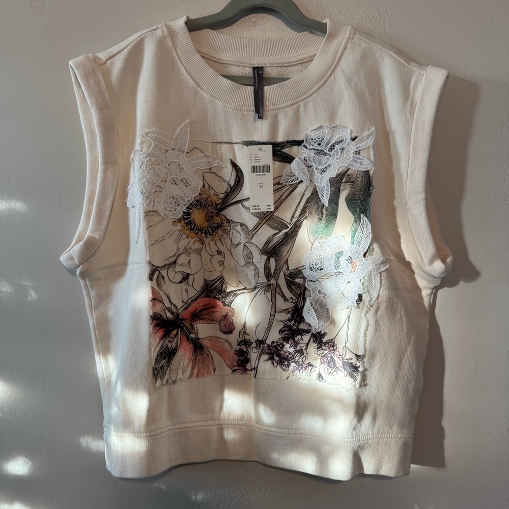 Anthropologie Floral Print Sleeveless Top
